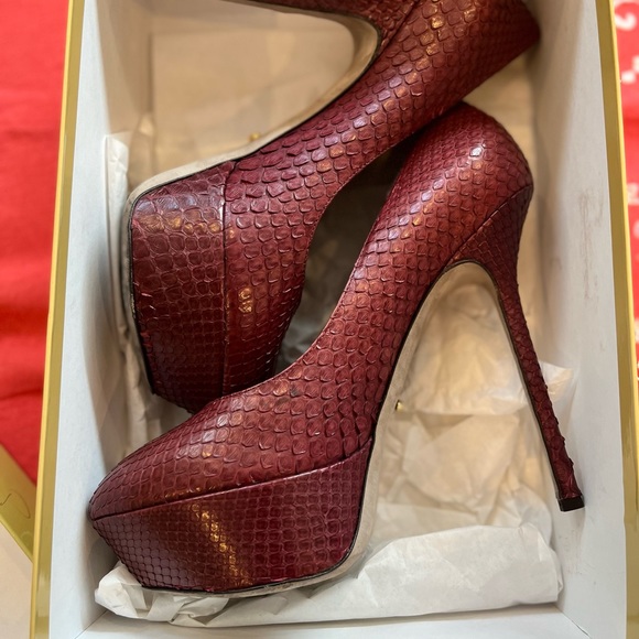 Barbour python leather blood red Sergio Rossi - Picture 13 of 14